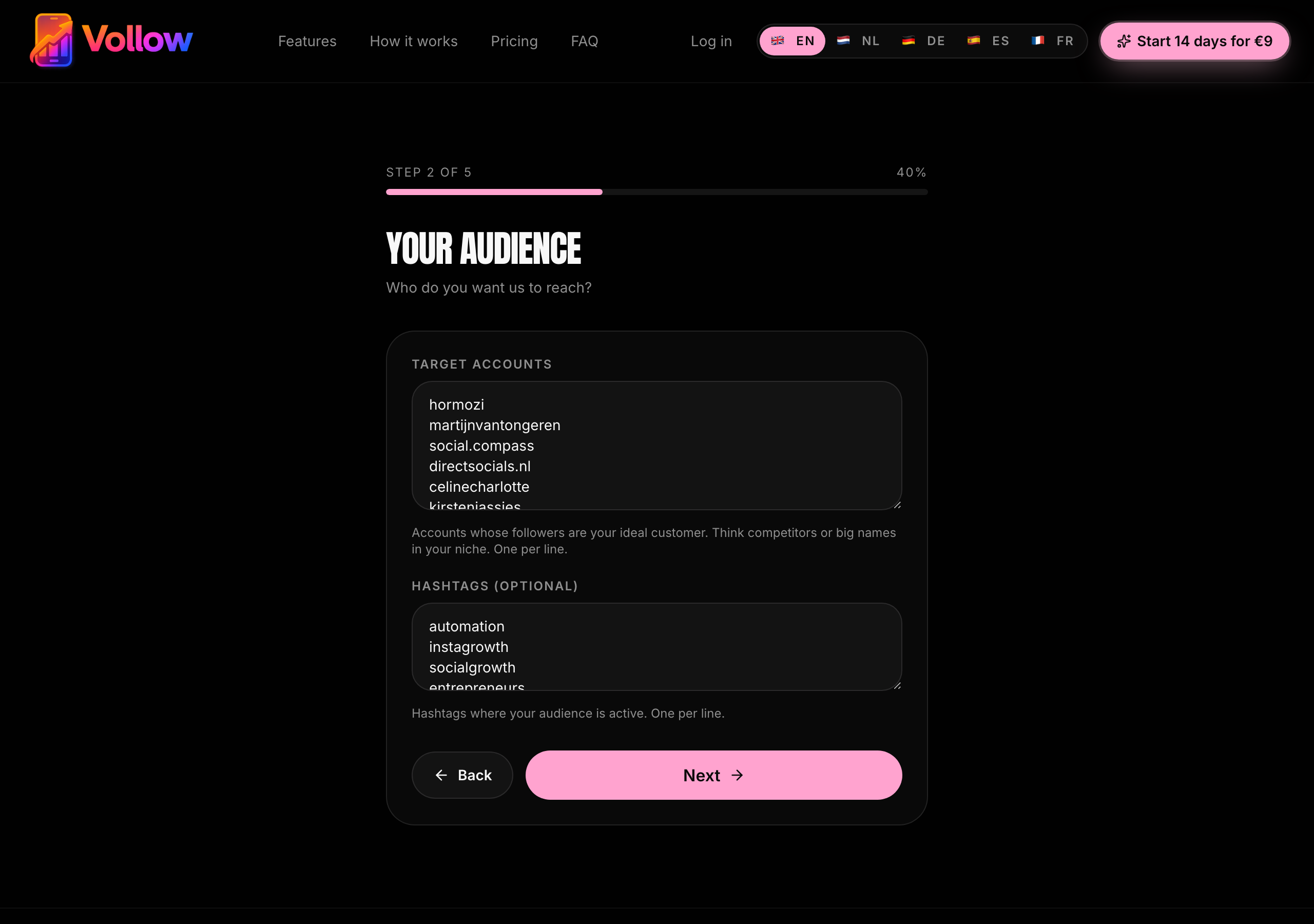 Set your audience